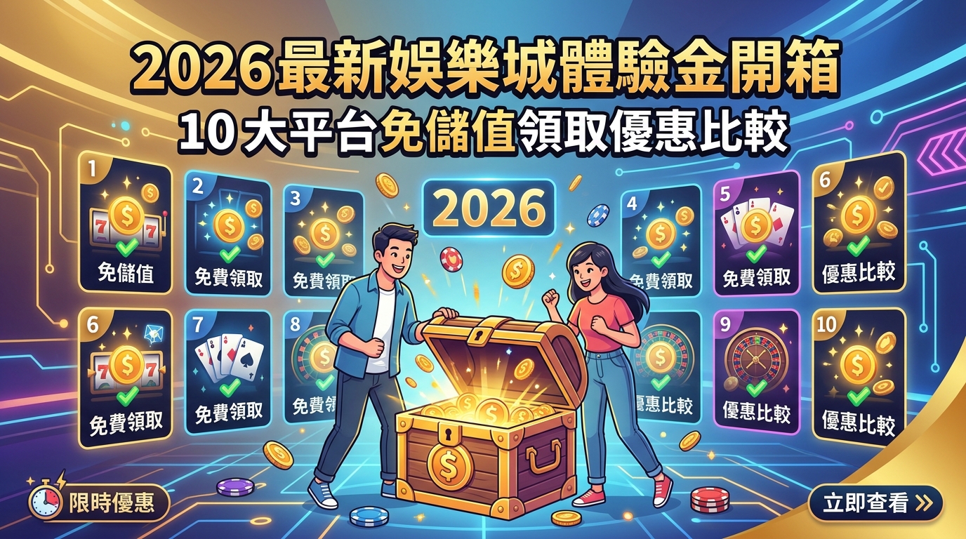 2026 最新娛樂城體驗金開箱：10 大平台免儲值領取優惠比較
